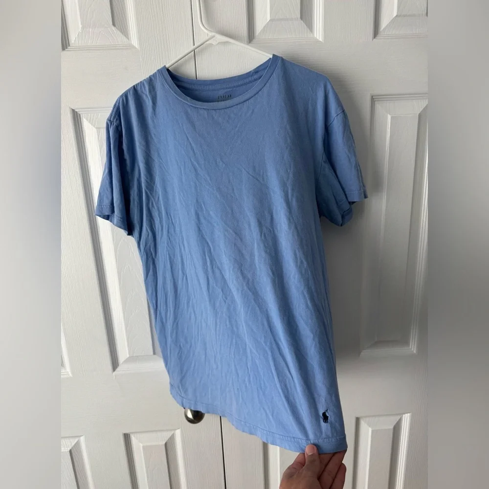 Polo Ralph Lauren Cotton Tee Baby Blue L Embroidered Hip Pony Periwinkle Blue